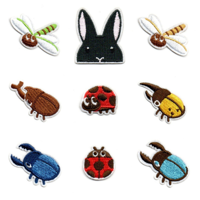 Embroidery Lady Bug - 50개/세트 애니메이션 자수 패치 무당벌레 토끼