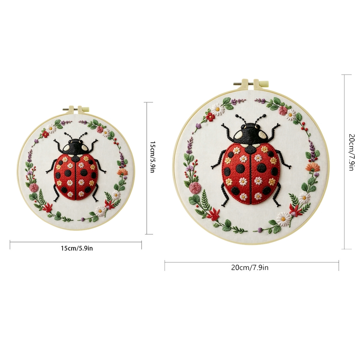 초보자를 위한 DIY 자수 키트, 십자수, 꽃무늬, 무 - Embroidery Lady Bug 리뷰 및 가격