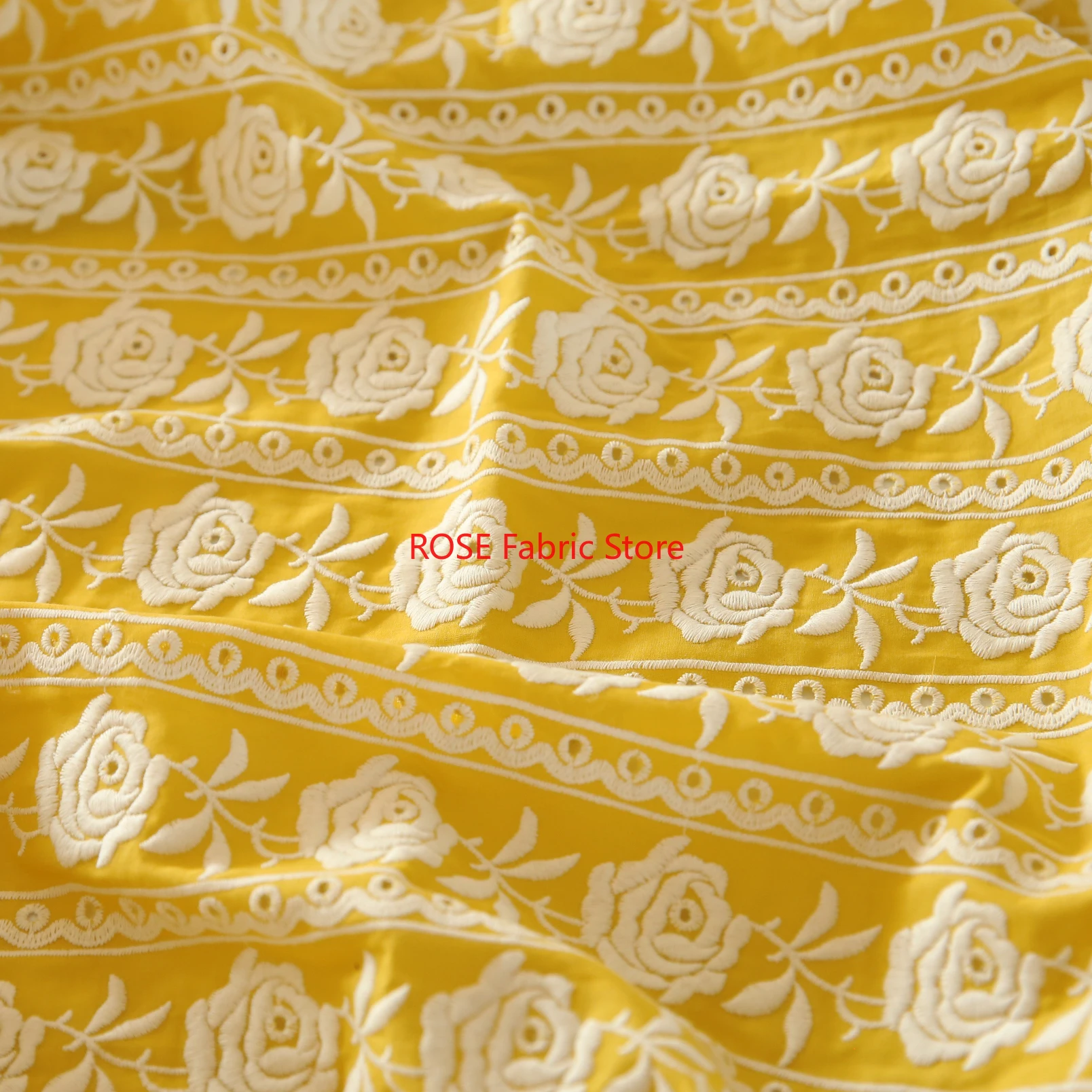 프랑스산 코튼 옐로우 로즈 헤비 자수 수제 DIY 의류 - Embroidery Yellow Dress 리뷰 및 가격