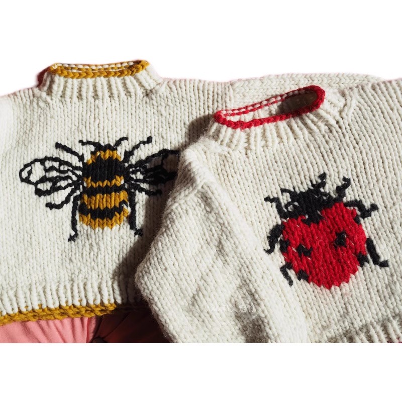 별무늬 무당벌레 패턴의 순수 양모 소재, 손뜨개 방식으 - Embroidery Lady Bug 리뷰 및 가격