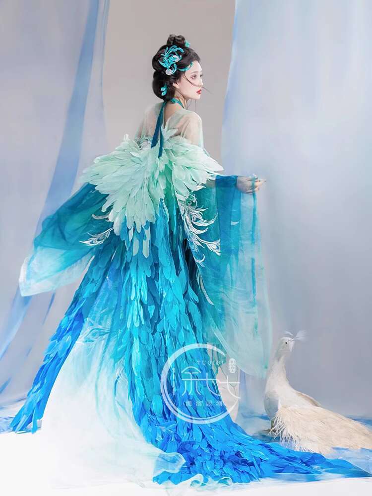 새로운 Peacock Hanfu 여성 패션 중공업 자수 - Embroidery Cotton Shirt 리뷰 및 가격